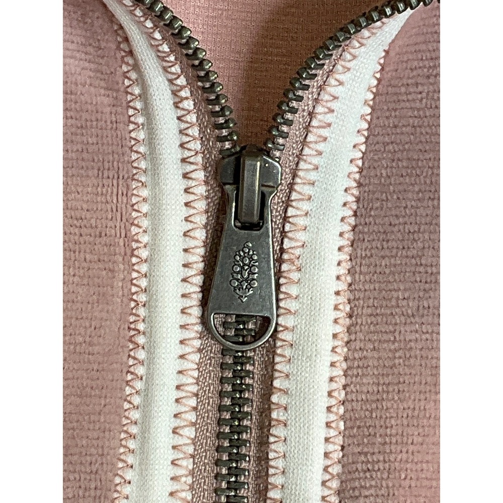 Free People Movement Friday‎ Love Sweatshirt Pink Velour Crop 1/4 Zip Stripes S - Picture 4 of 7